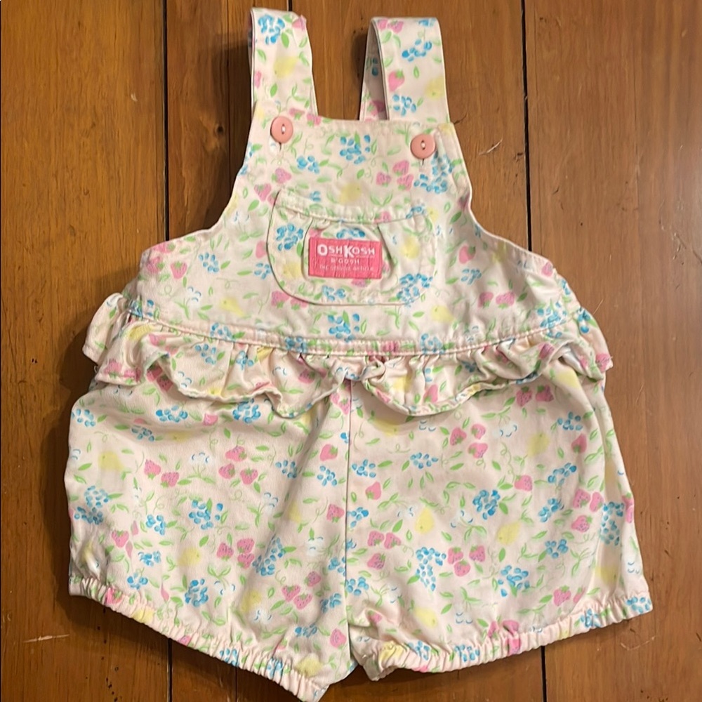 Vintage OshKosh B'gosh Kids fruit Overalls - 2T EUC